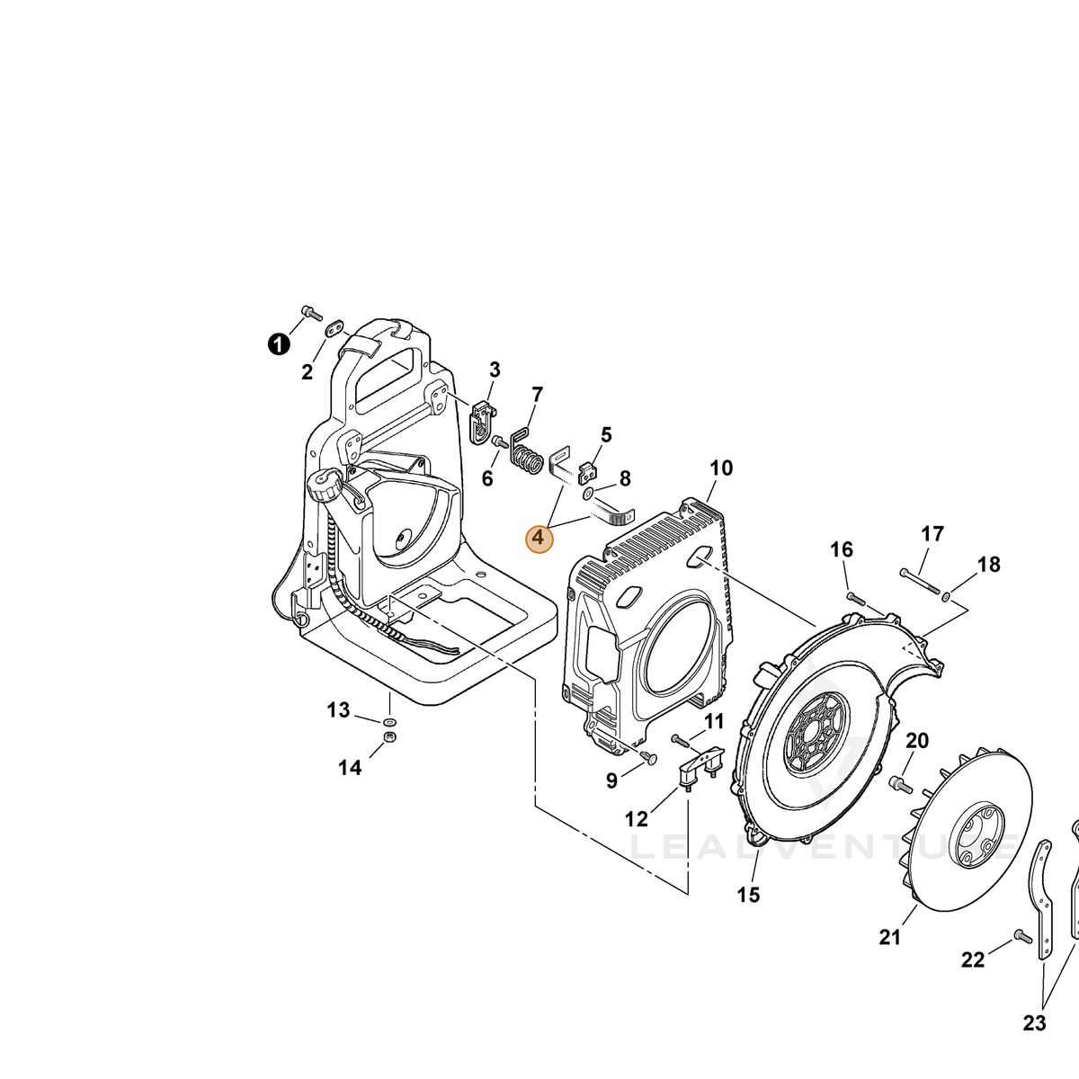ECHO part C617000540 — IPL diagram snippet (6x zoom, amber highlight)