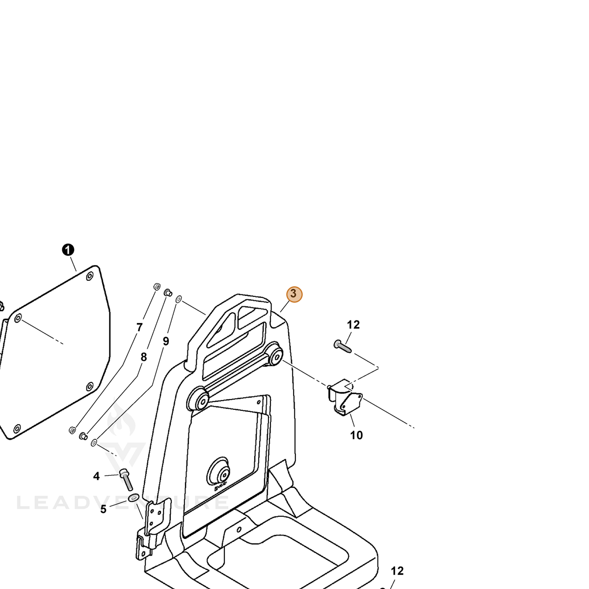 ECHO part C620000100 — IPL diagram snippet (6x zoom, amber highlight)