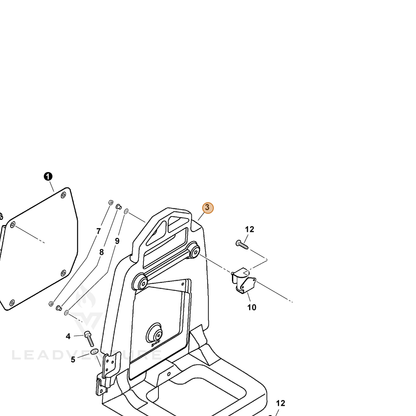ECHO part C620000100 — IPL diagram snippet (6x zoom, amber highlight)