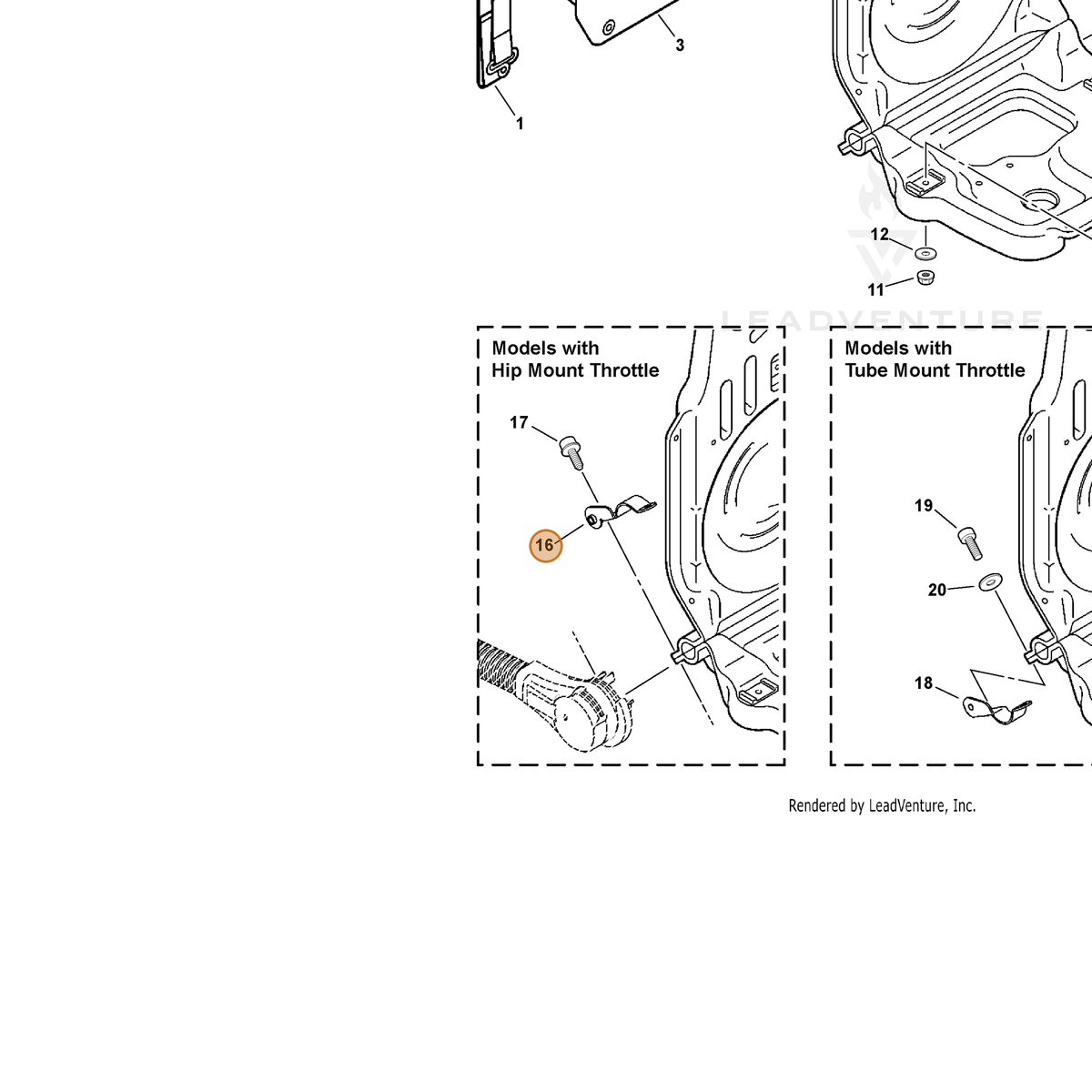 ECHO part C626000020 — IPL diagram snippet (6x zoom, amber highlight)