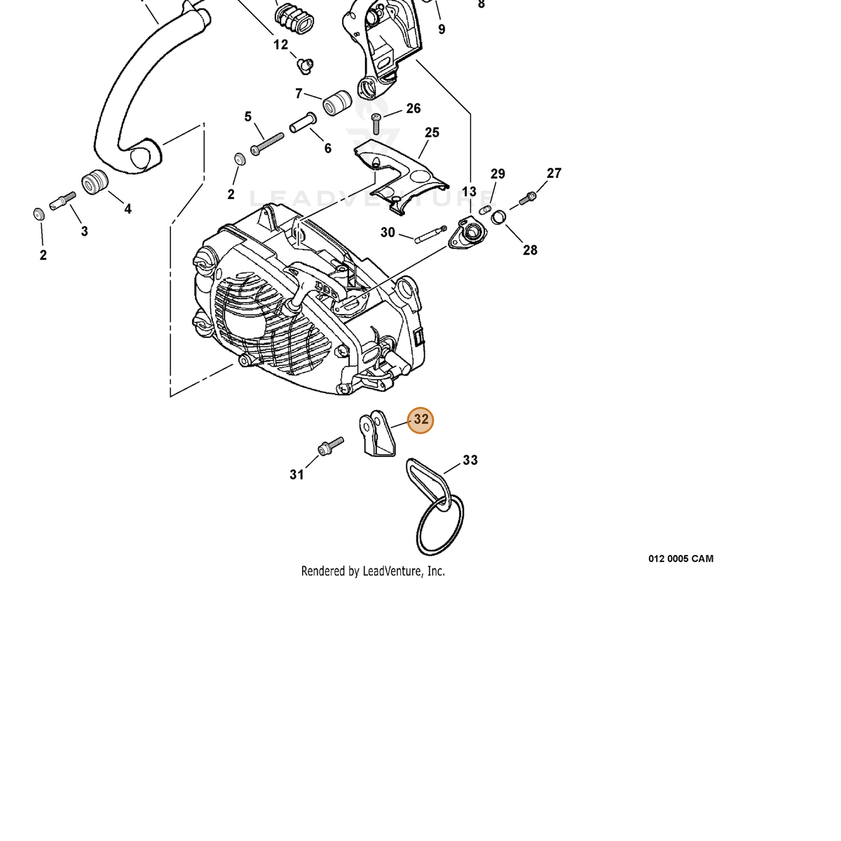 ECHO part C626000040 — IPL diagram snippet (6x zoom, amber highlight)