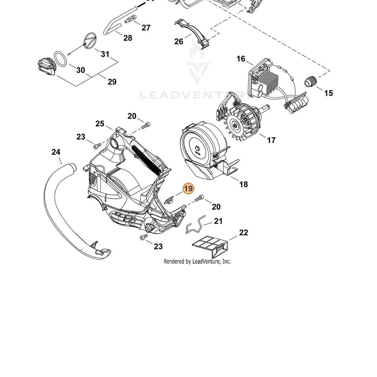 ECHO part C626000100 — IPL diagram snippet (6x zoom, amber highlight)