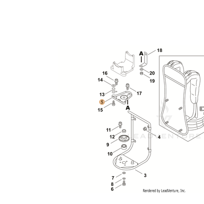 ECHO part C627000020 — IPL diagram snippet (6x zoom, amber highlight)