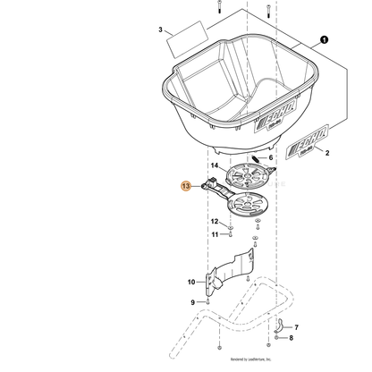 ECHO part C627000180 — IPL diagram snippet (6x zoom, amber highlight)