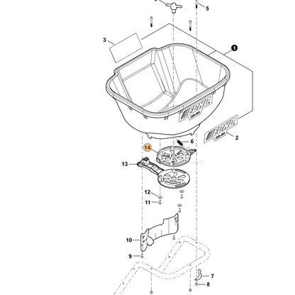 ECHO part C627000190 — IPL diagram snippet (6x zoom, amber highlight)
