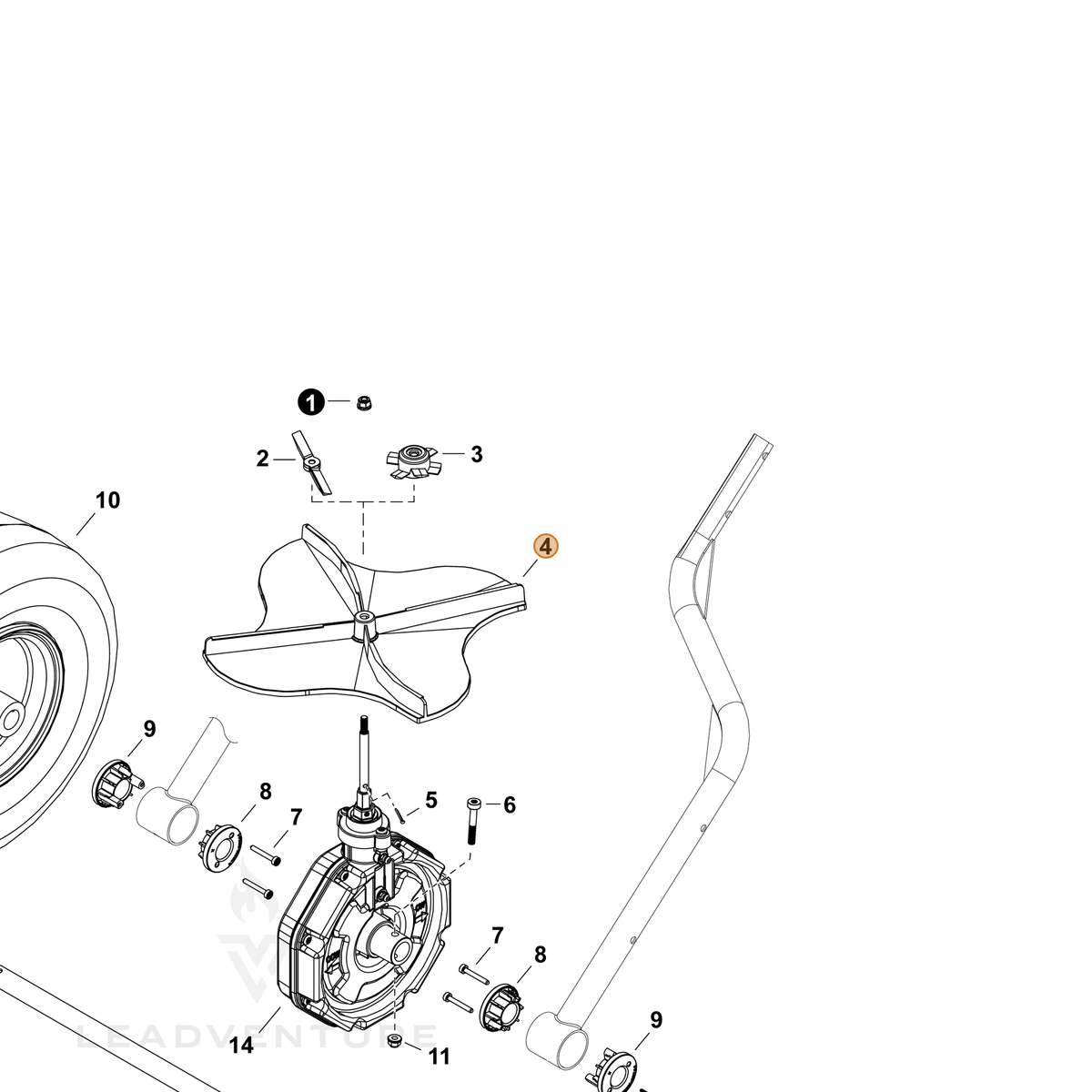 ECHO part C627000200 — IPL diagram snippet (6x zoom, amber highlight)
