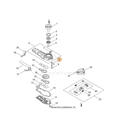ECHO part C628000160 — IPL diagram snippet (6x zoom, amber highlight)
