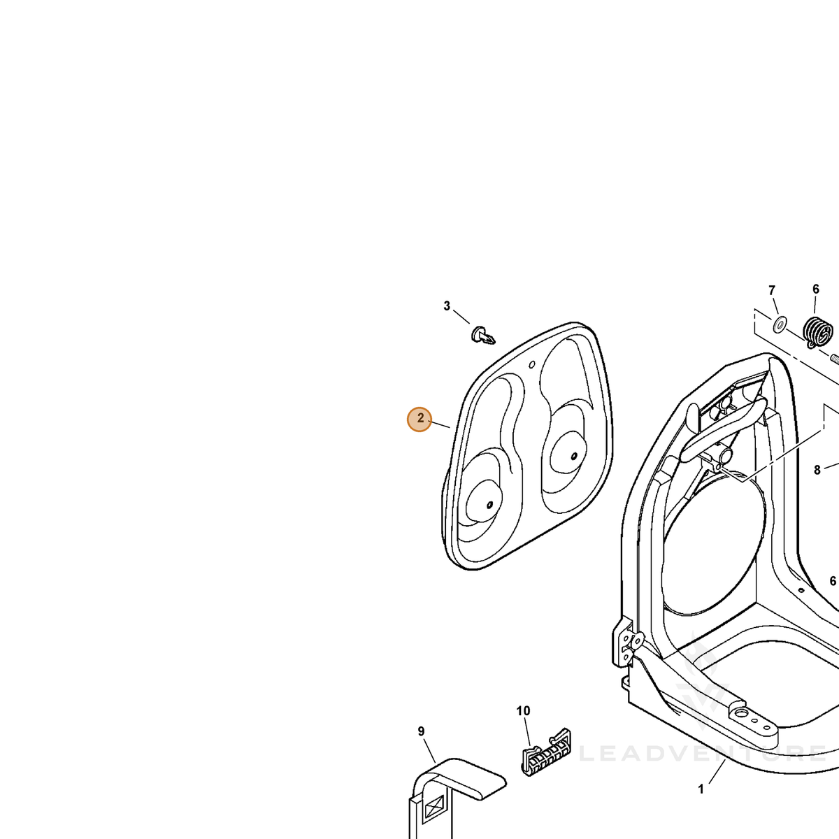 ECHO part C630000040 — IPL diagram snippet (6x zoom, amber highlight)