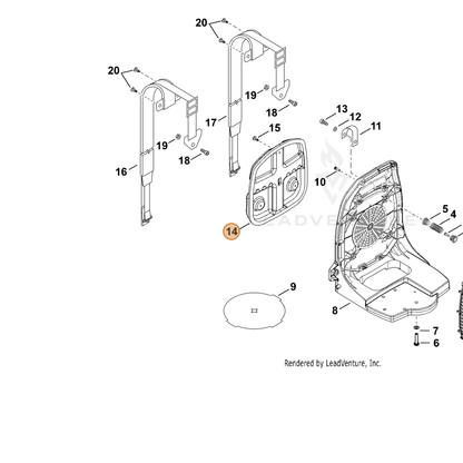 ECHO part C630000070 — IPL diagram snippet (6x zoom, amber highlight)