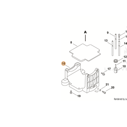 ECHO part C632000010 — IPL diagram snippet (6x zoom, amber highlight)