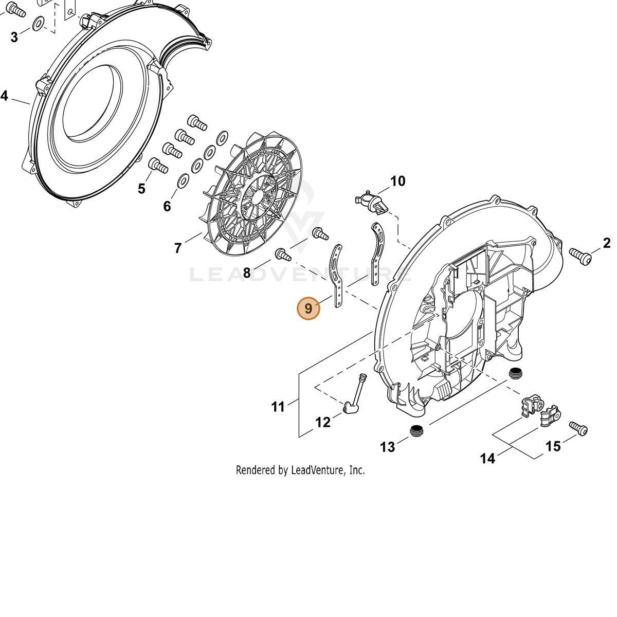 ECHO part C632000250 — IPL diagram snippet (6x zoom, amber highlight)