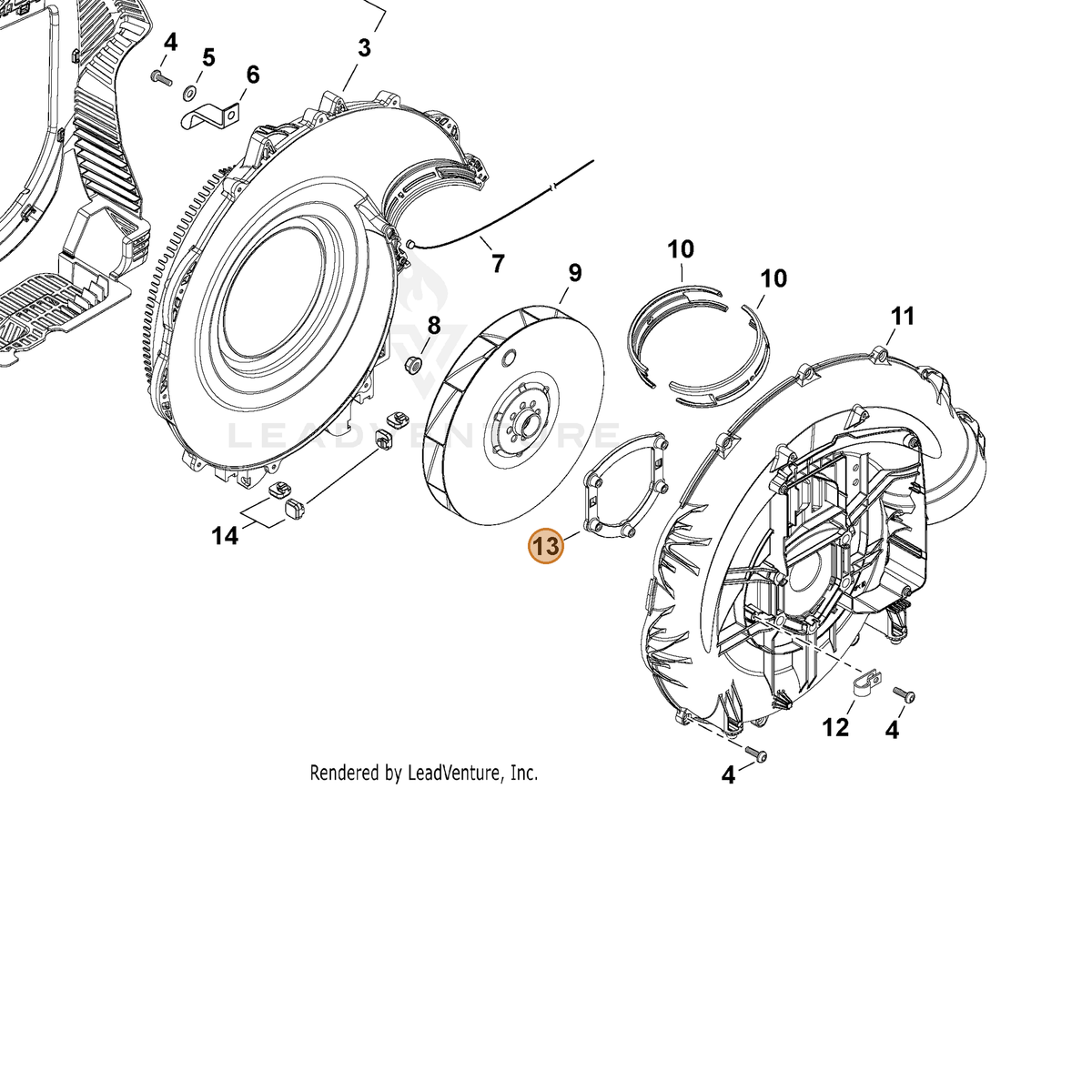 ECHO part C632000270 — IPL diagram snippet (6x zoom, amber highlight)