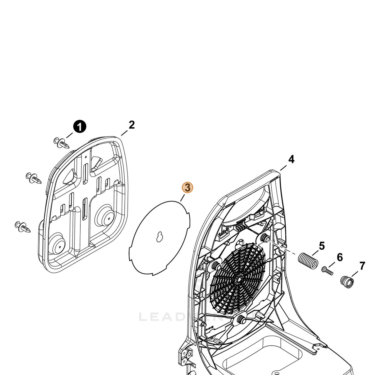 ECHO part C635000010 — IPL diagram snippet (6x zoom, amber highlight)