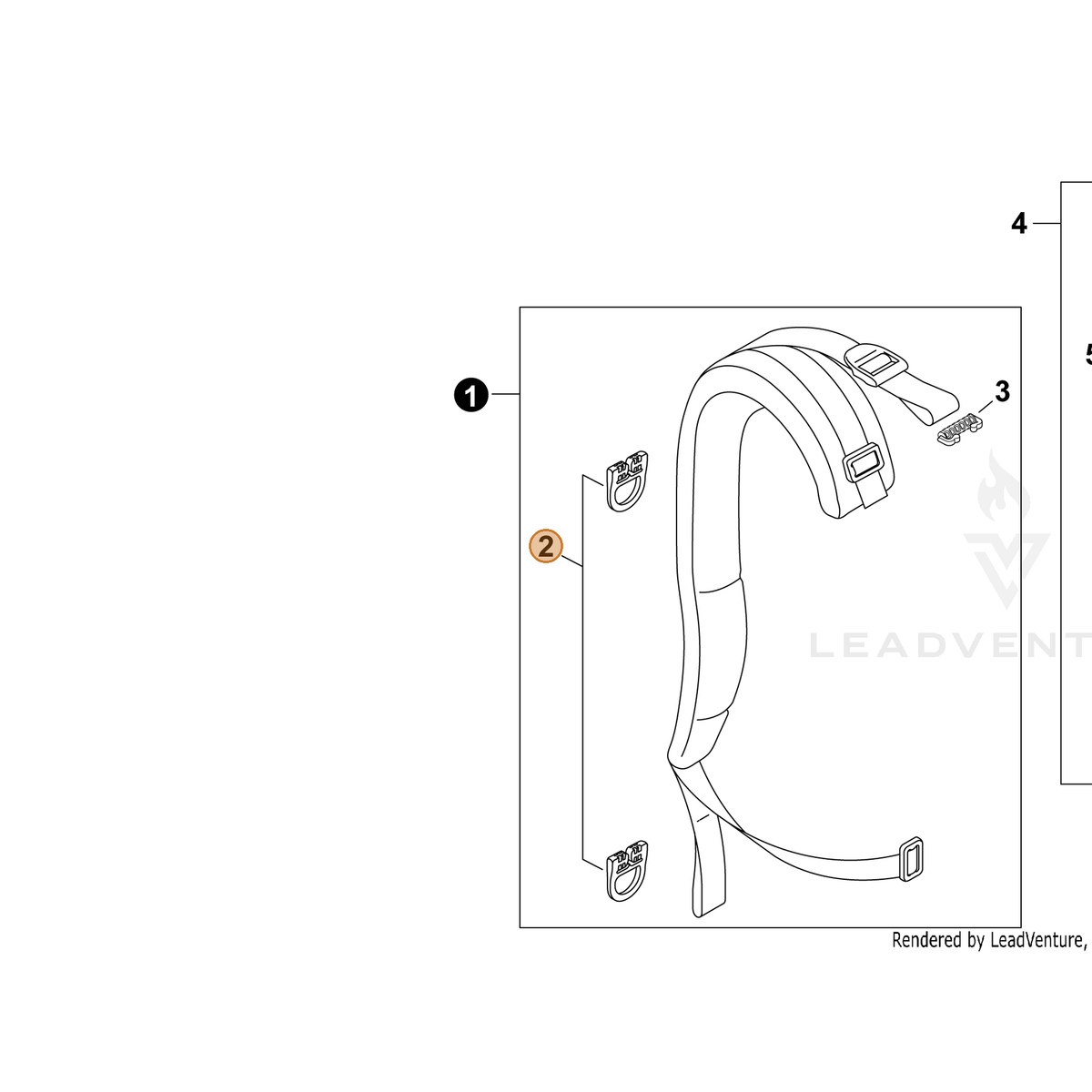 ECHO part C645000080 — IPL diagram snippet (6x zoom, amber highlight)