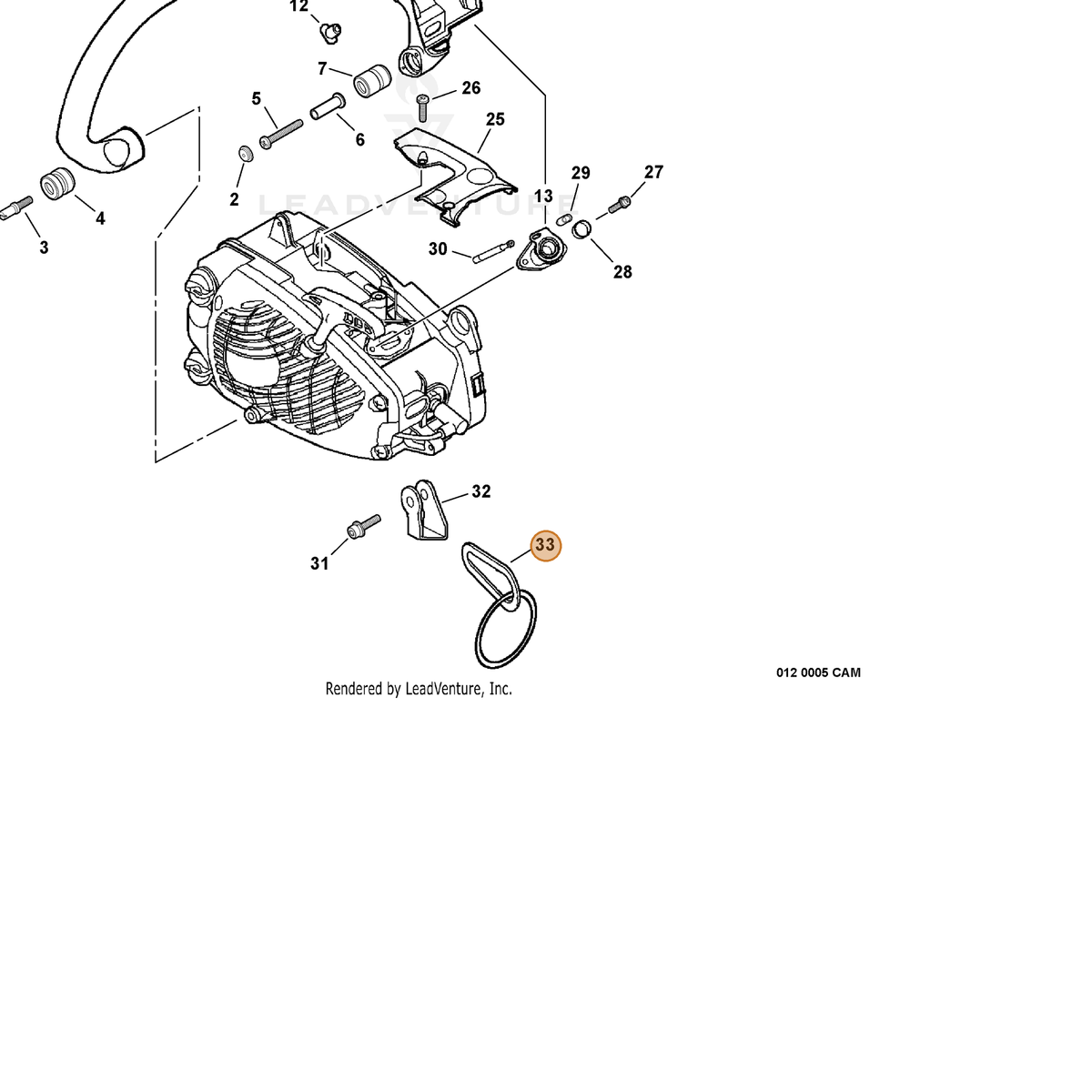 ECHO part C646000050 — IPL diagram snippet (6x zoom, amber highlight)