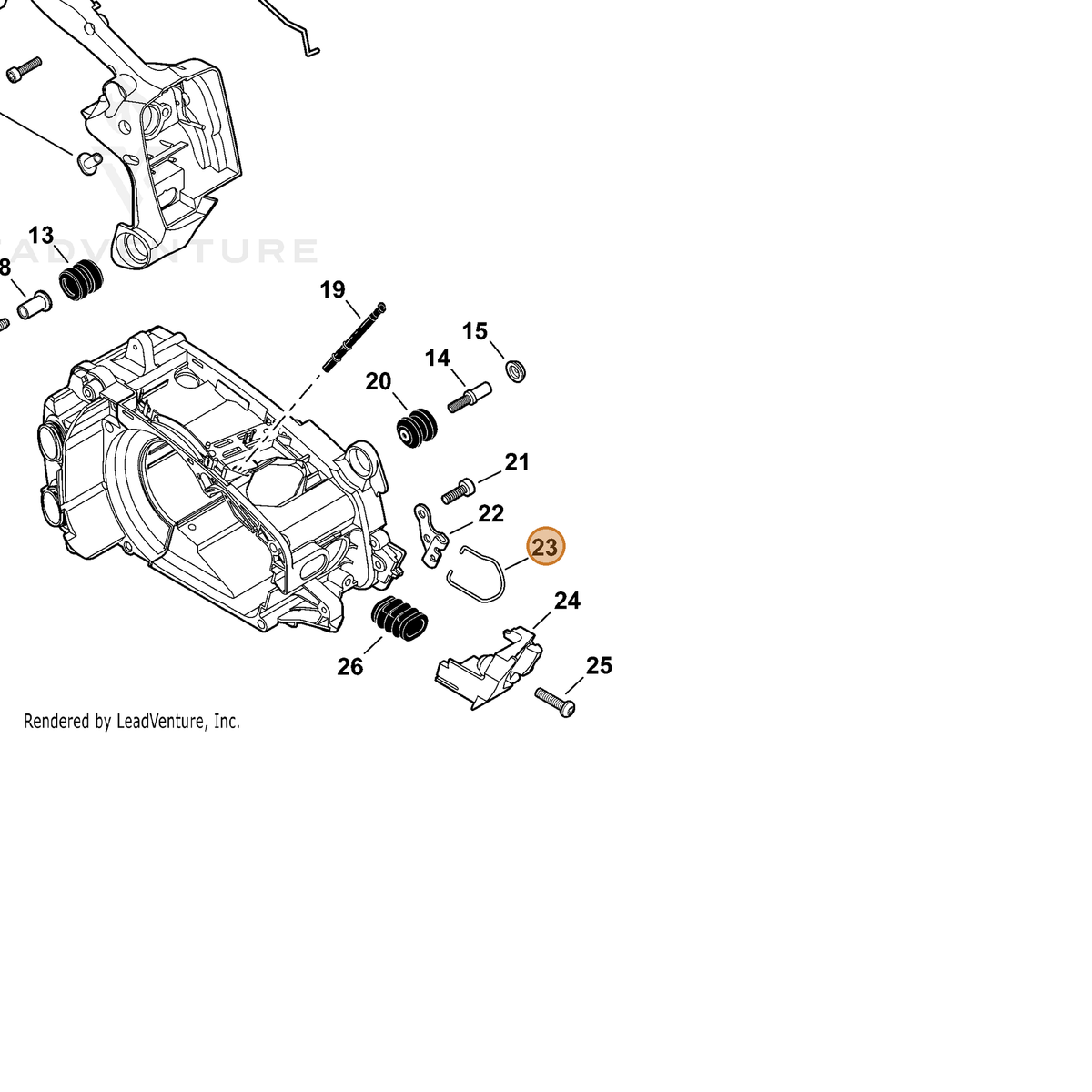 ECHO part C646000100 — IPL diagram snippet (6x zoom, amber highlight)