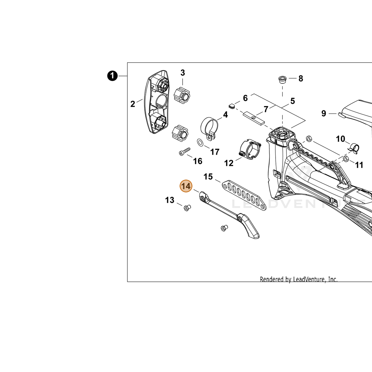 ECHO part C648000030 — IPL diagram snippet (6x zoom, amber highlight)