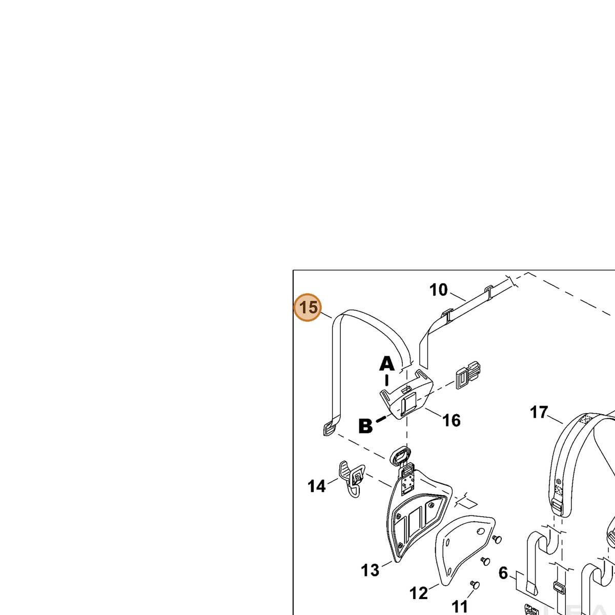 ECHO part C650000000 — IPL diagram snippet (6x zoom, amber highlight)
