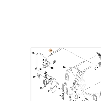 ECHO part C650000010 — IPL diagram snippet (6x zoom, amber highlight)