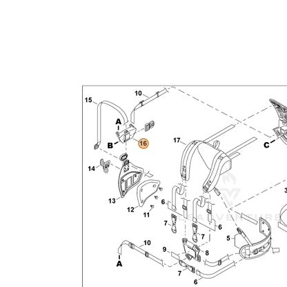 ECHO part C652000070 — IPL diagram snippet (6x zoom, amber highlight)