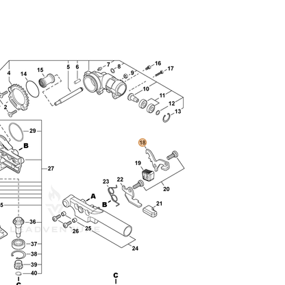 ECHO part C661000210 — IPL diagram snippet (6x zoom, amber highlight)