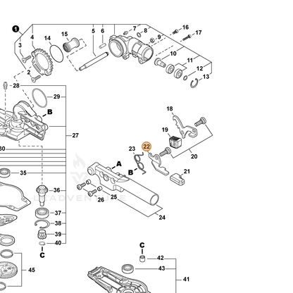 ECHO part C661000220 — IPL diagram snippet (6x zoom, amber highlight)