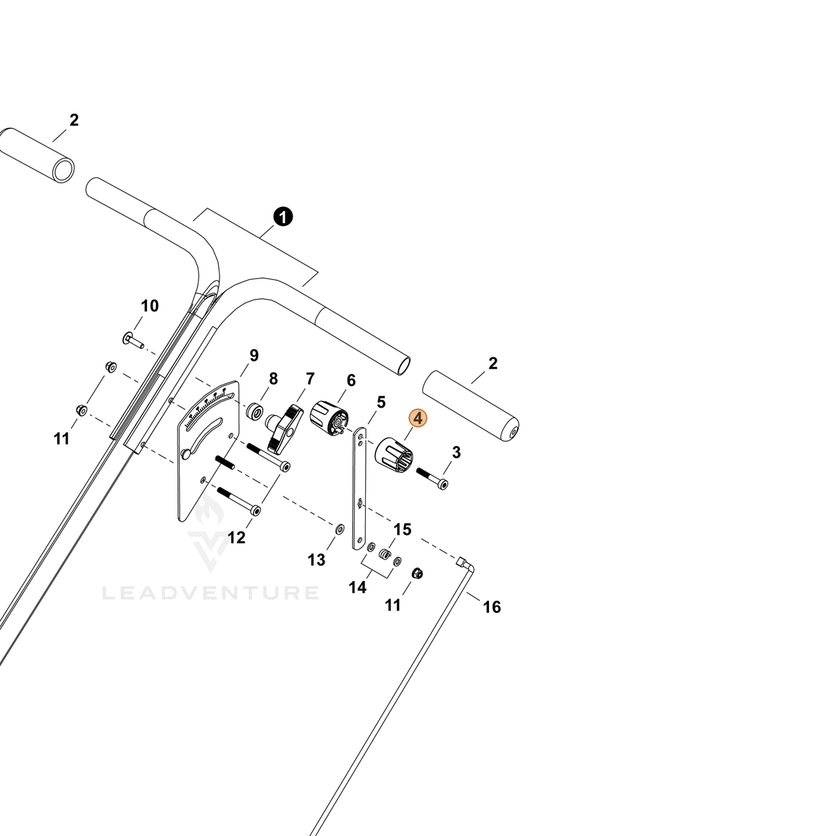 ECHO part C662000070 — IPL diagram snippet (6x zoom, amber highlight)