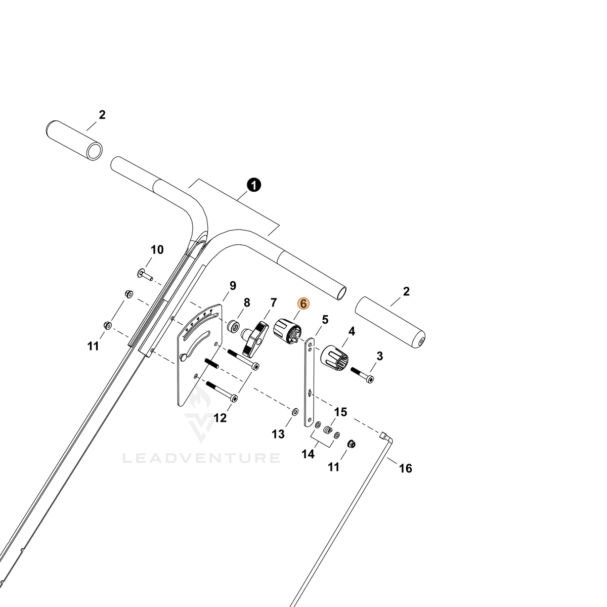 ECHO part C662000080 — IPL diagram snippet (6x zoom, amber highlight)