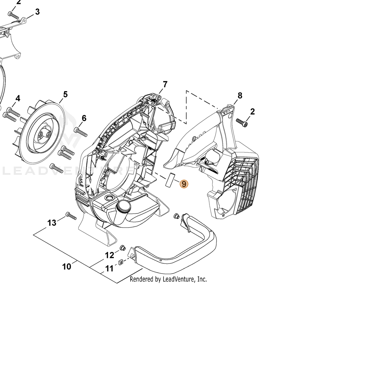 ECHO part C688000070 — IPL diagram snippet (6x zoom, amber highlight)