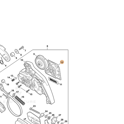 ECHO part C713000340 — IPL diagram snippet (6x zoom, amber highlight)