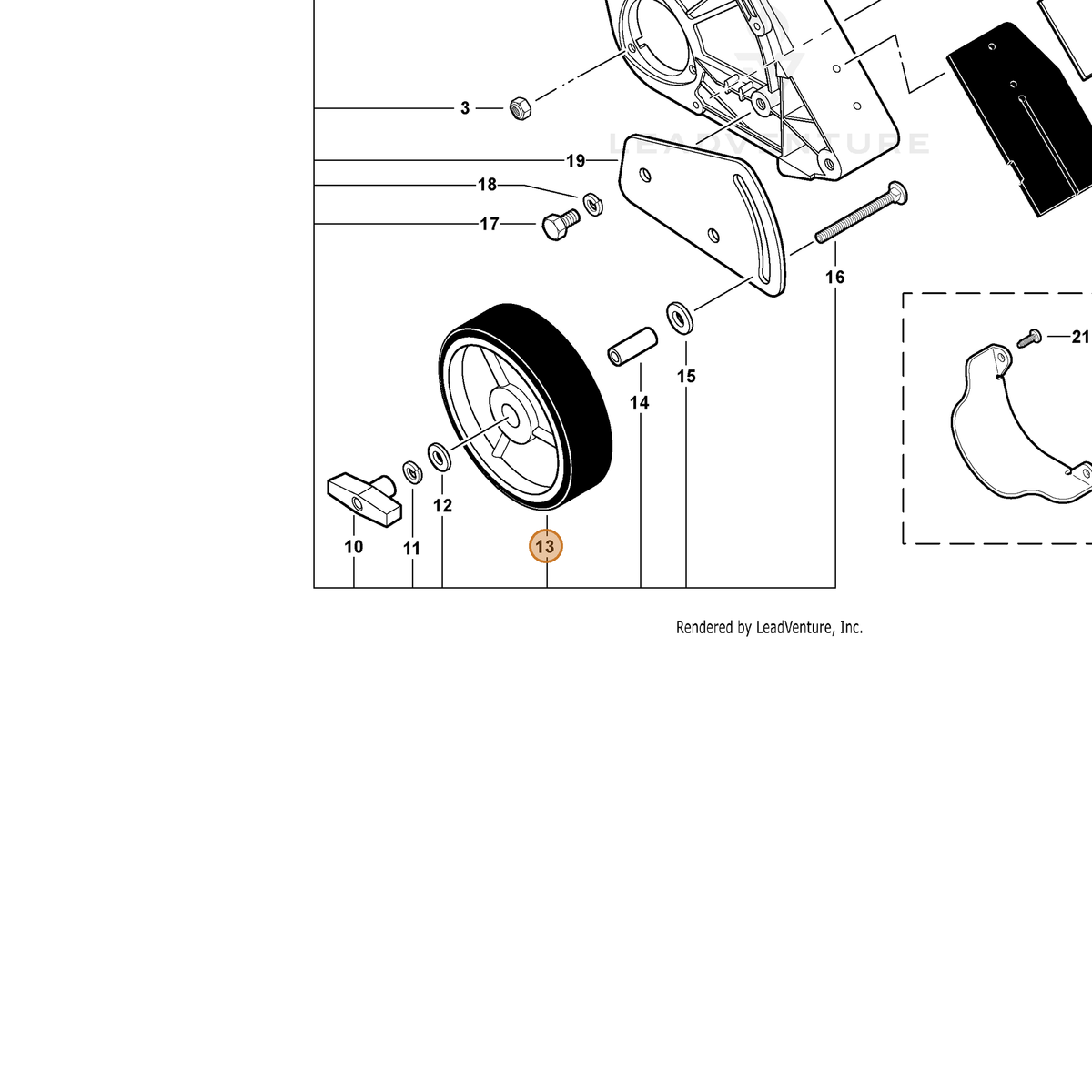 ECHO part C730000120 — IPL diagram snippet (6x zoom, amber highlight)