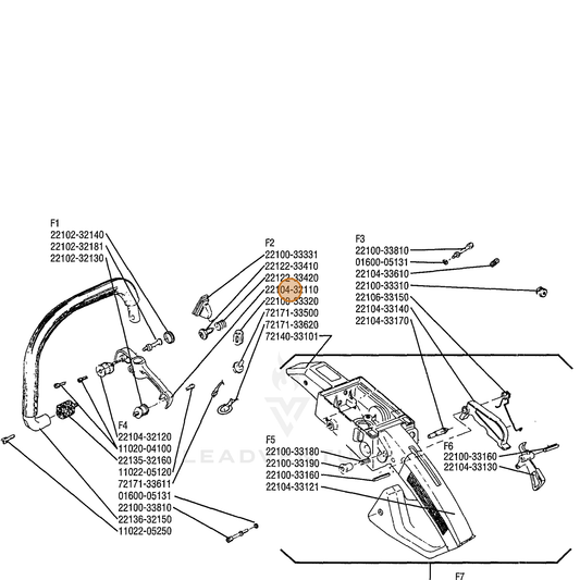 Echo part C802000020 — IPL diagram snippet (6x zoom, amber highlight)