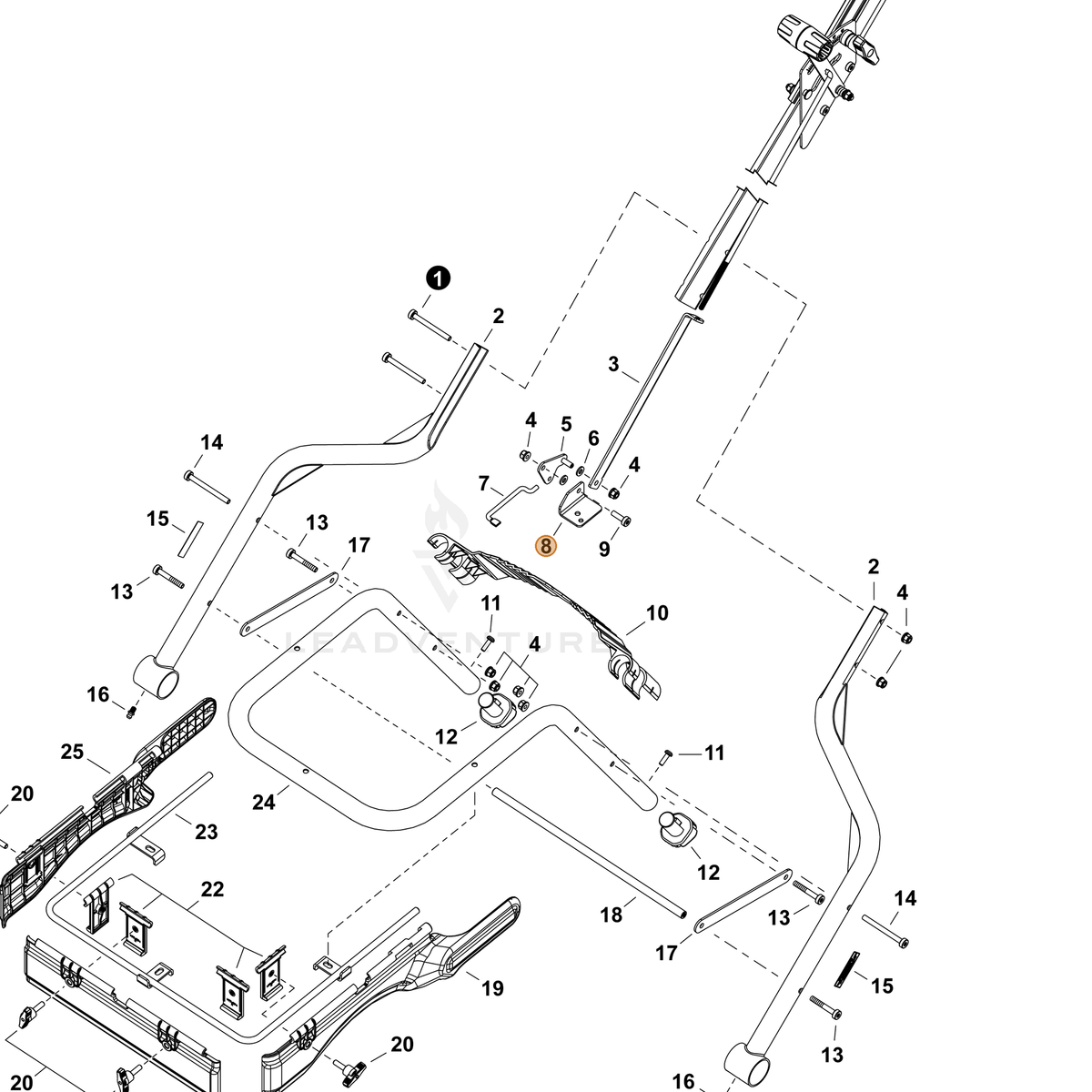 ECHO part C803000260 — IPL diagram snippet (6x zoom, amber highlight)