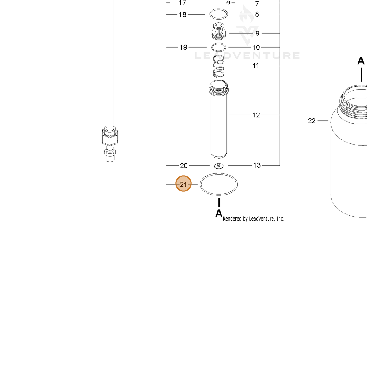 ECHO part CN010546 — IPL diagram snippet (6x zoom, amber highlight)