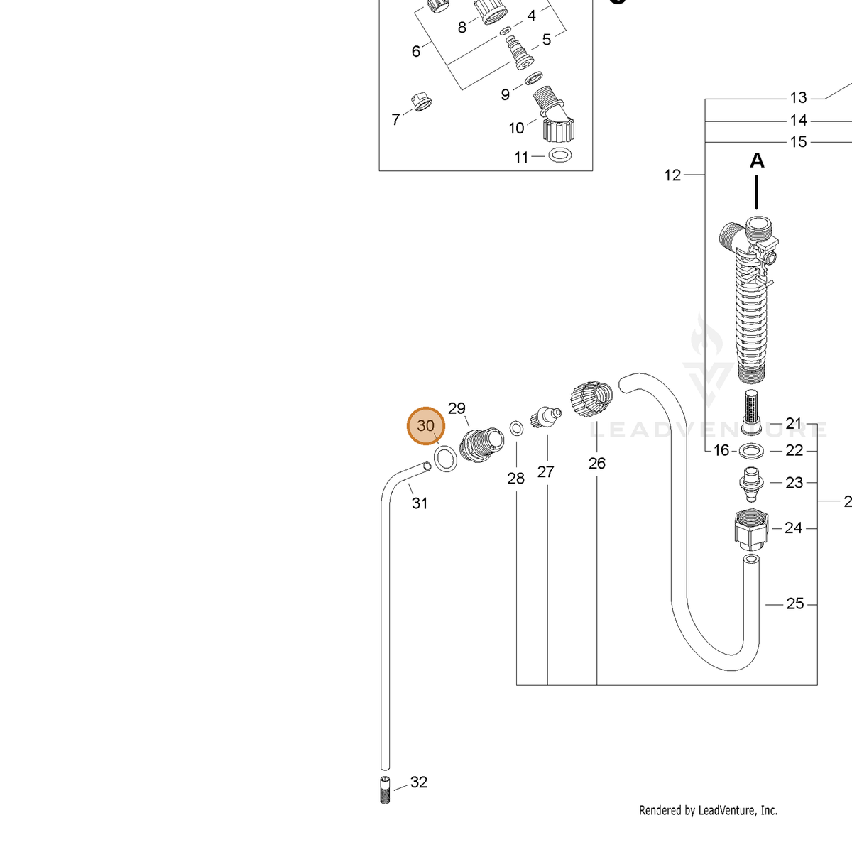 ECHO part CN010840 — IPL diagram snippet (6x zoom, amber highlight)