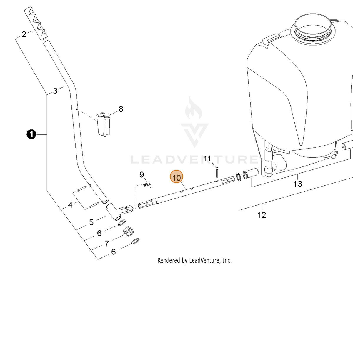 ECHO part CN011008 — IPL diagram snippet (6x zoom, amber highlight)