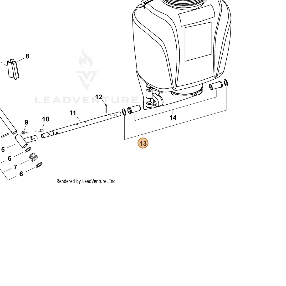 ECHO part CN011010 — IPL diagram snippet (6x zoom, amber highlight)