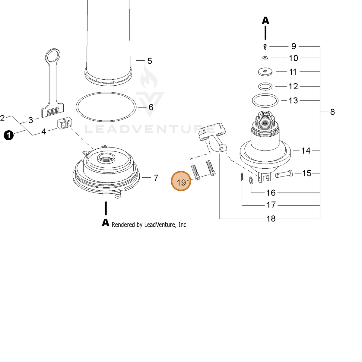 ECHO part CN011020 — IPL diagram snippet (6x zoom, amber highlight)
