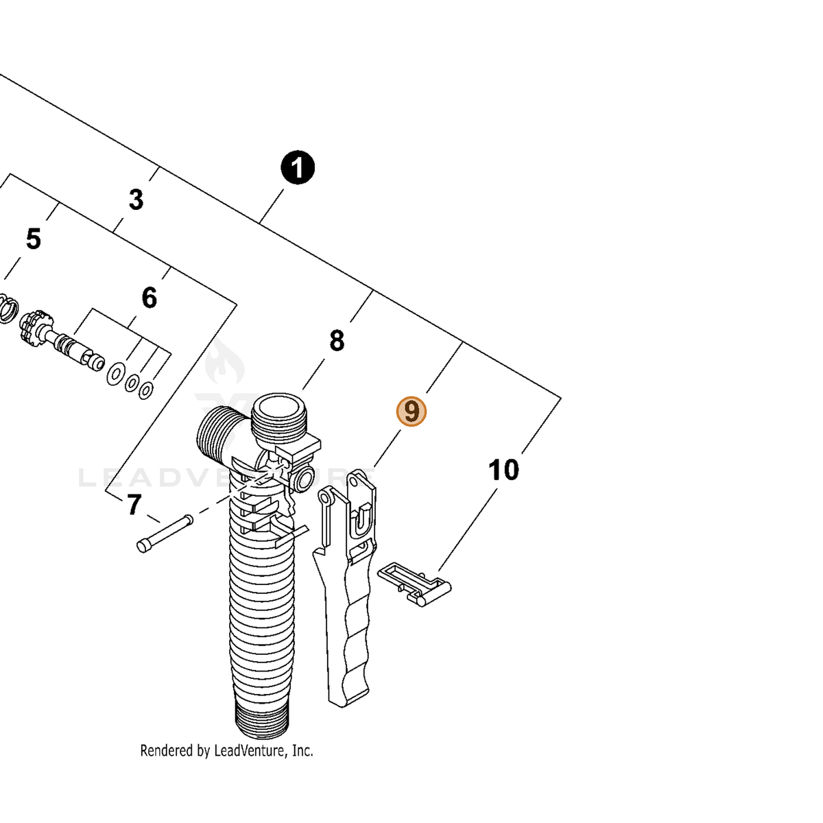 ECHO part CN011049 — IPL diagram snippet (6x zoom, amber highlight)
