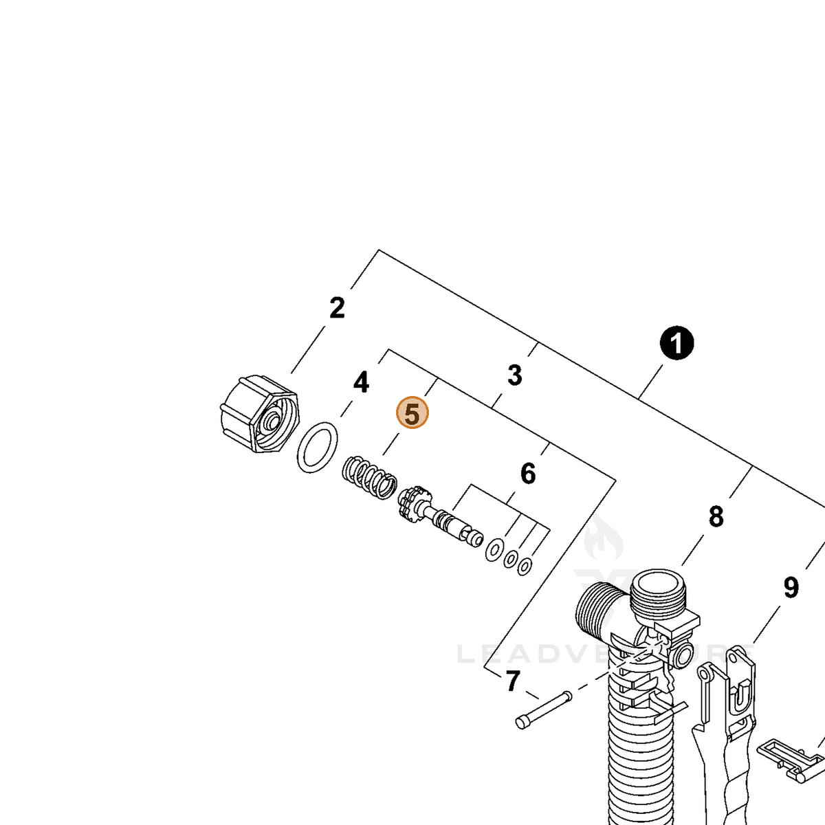 ECHO part CN011052 — IPL diagram snippet (6x zoom, amber highlight)