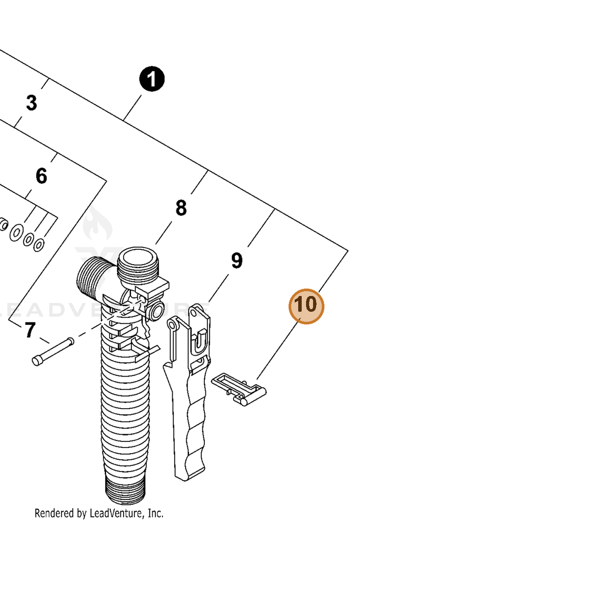 ECHO part CN011057 — IPL diagram snippet (6x zoom, amber highlight)
