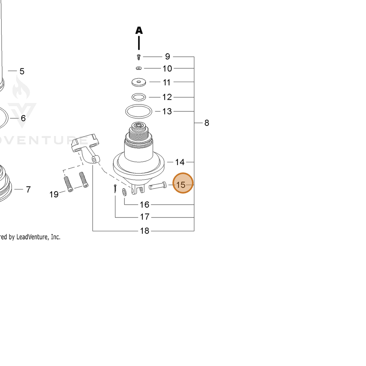 ECHO part CN011244 — IPL diagram snippet (6x zoom, amber highlight)