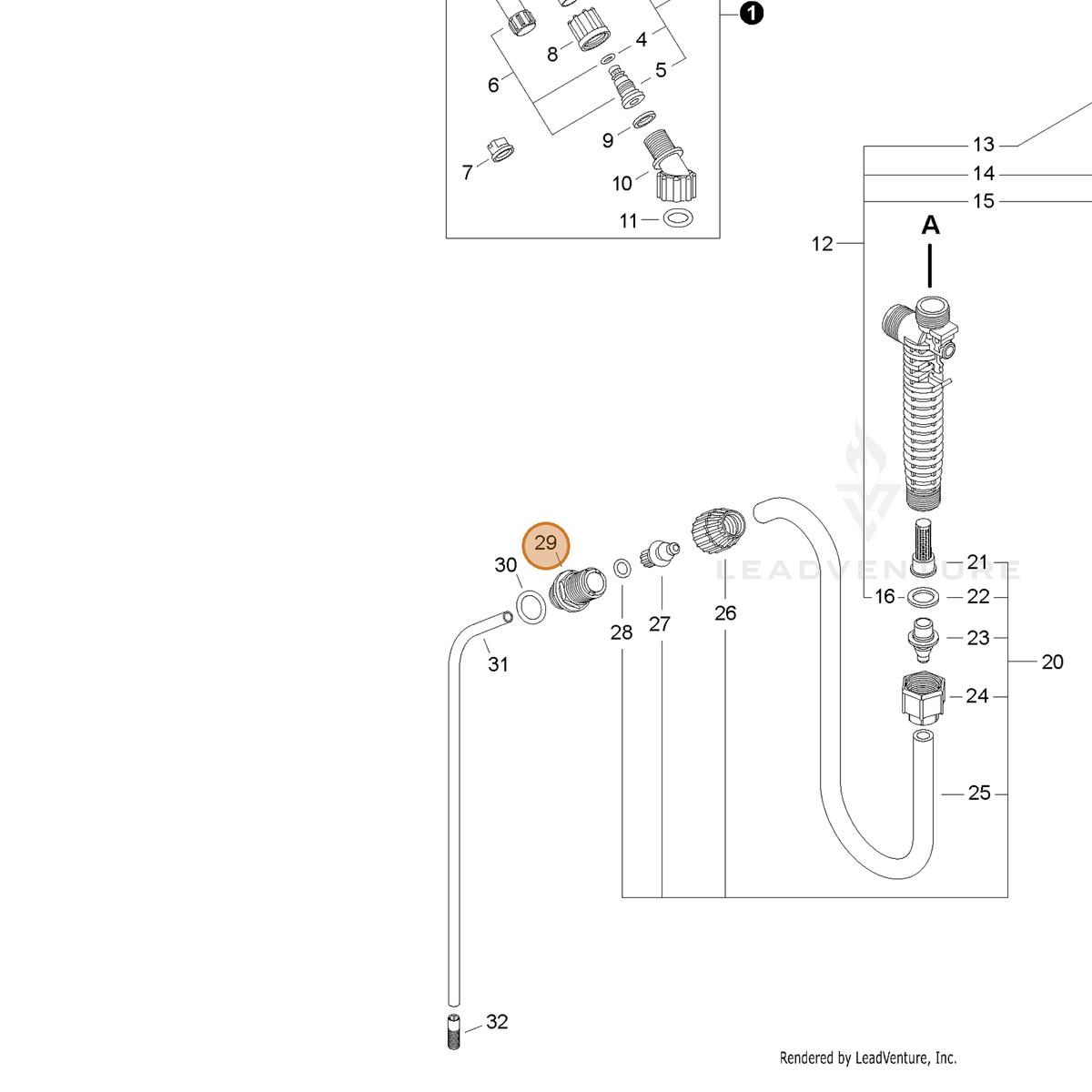 ECHO part CN011287 — IPL diagram snippet (6x zoom, amber highlight)