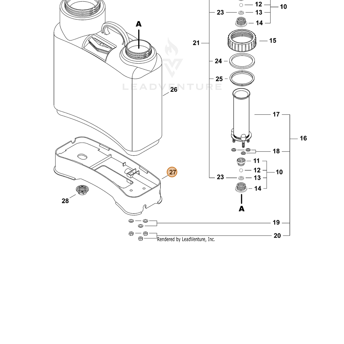 ECHO part CN011315-6 — IPL diagram snippet (6x zoom, amber highlight)