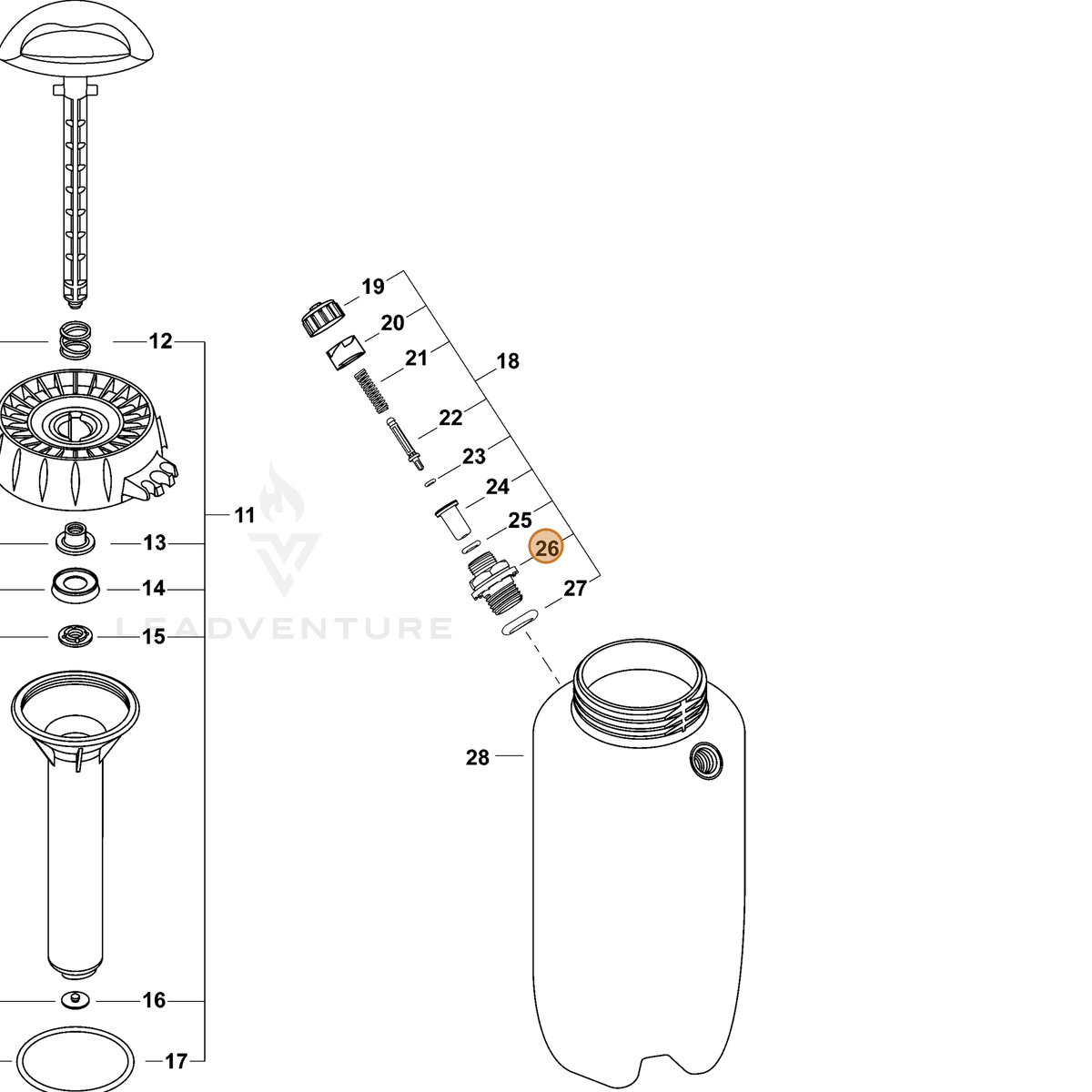 ECHO part CN011657 — IPL diagram snippet (6x zoom, amber highlight)
