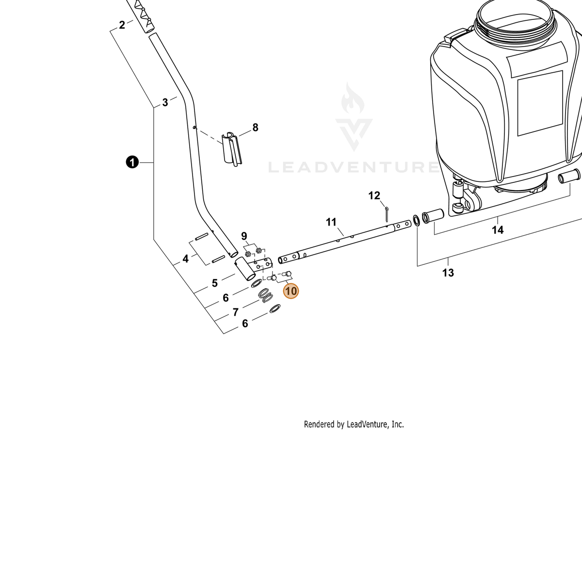 ECHO part CN012590 — IPL diagram snippet (6x zoom, amber highlight)