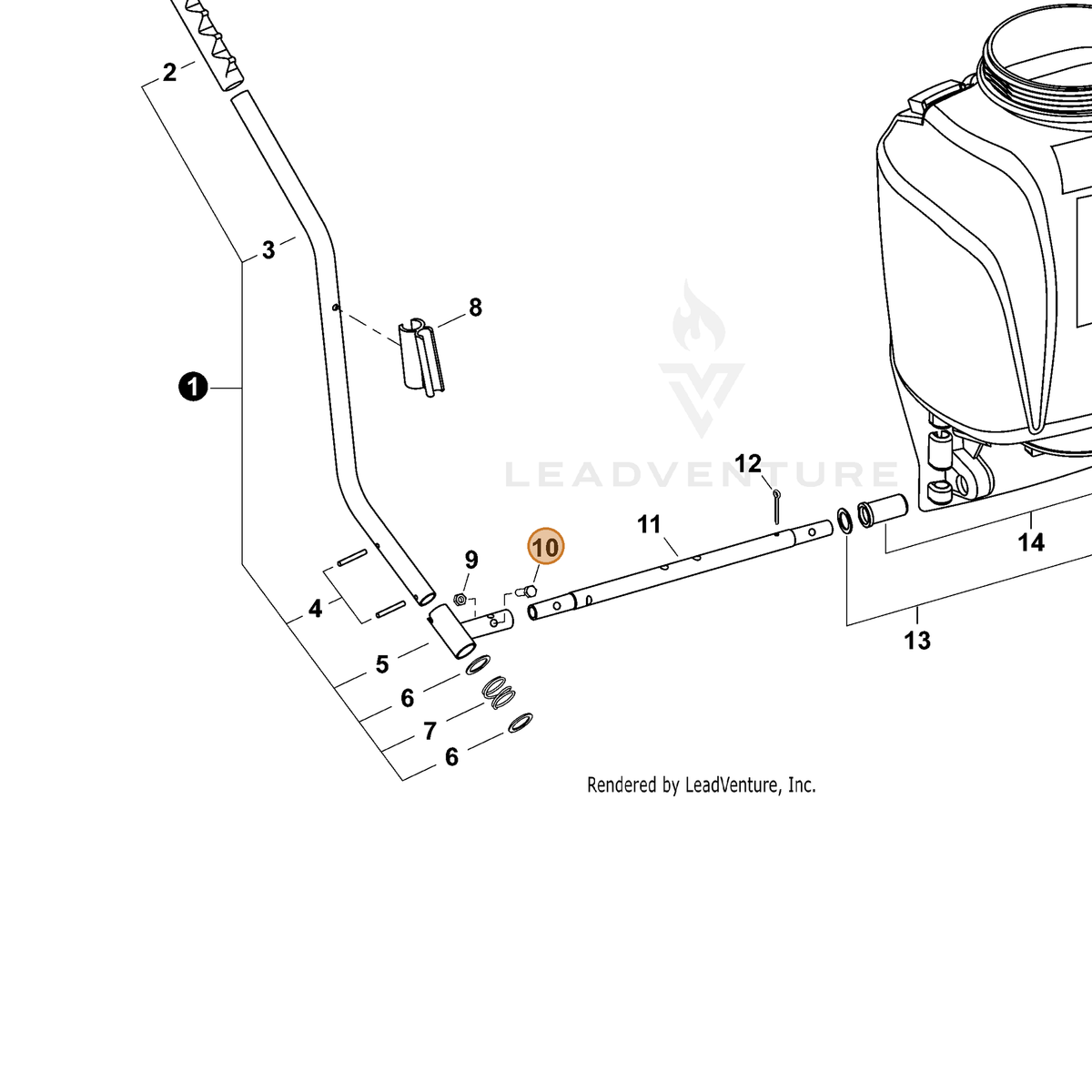 ECHO part CN013571 — IPL diagram snippet (6x zoom, amber highlight)