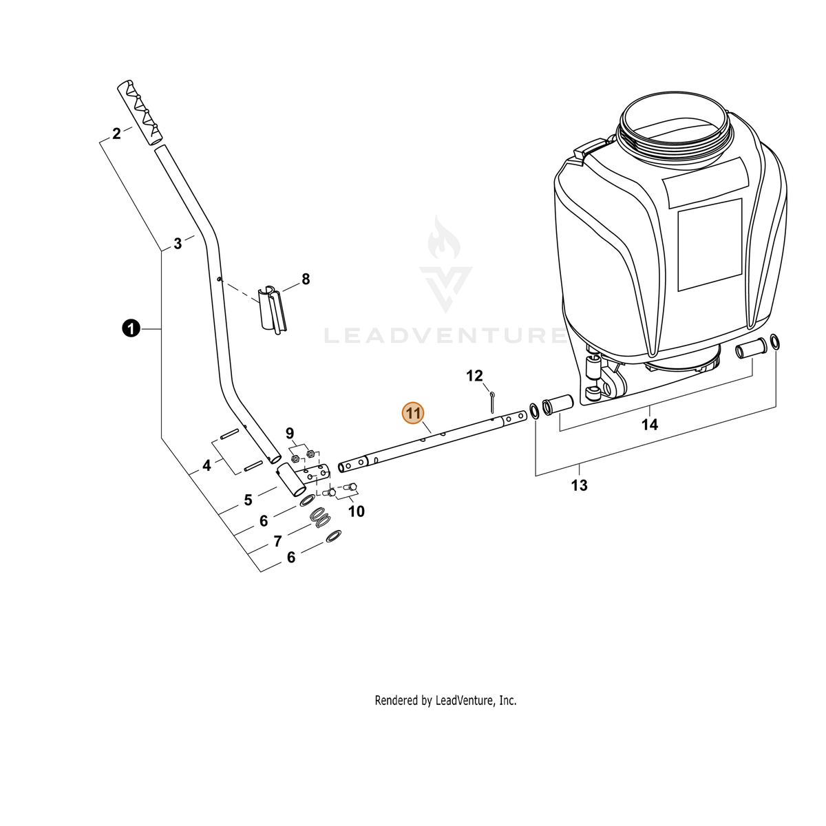 ECHO part CN013911-6 — IPL diagram snippet (6x zoom, amber highlight)