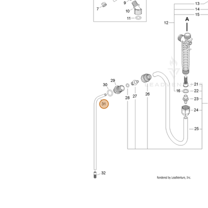 ECHO part CN1-2697-16 — IPL diagram snippet (6x zoom, amber highlight)