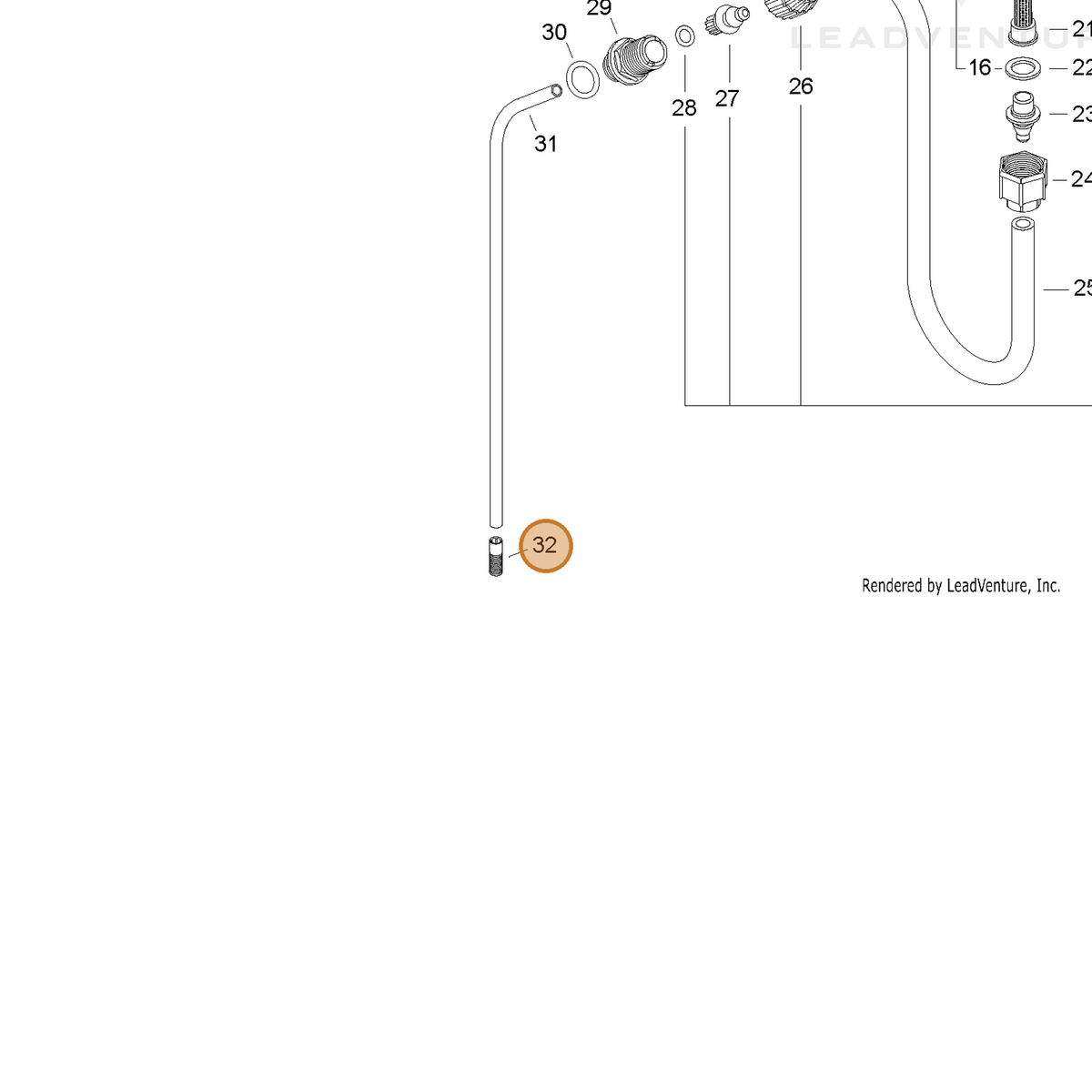 ECHO part CN1-4571 — IPL diagram snippet (6x zoom, amber highlight)